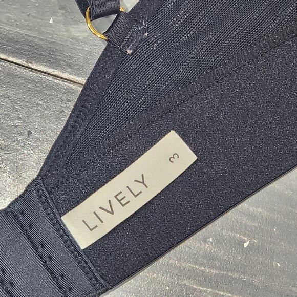 Lively The Busty Stripe Mesh Bralette Elastic Stretch Band‎ Plunge Front Size 3 - Picture 5 of 9
